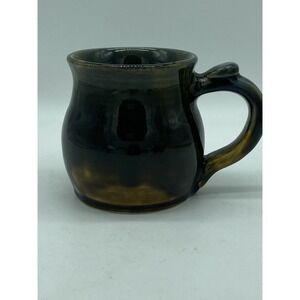 Studio Pottery Mug Artist Signed Daniel Boone GA‎ Shiny Glaze Brown